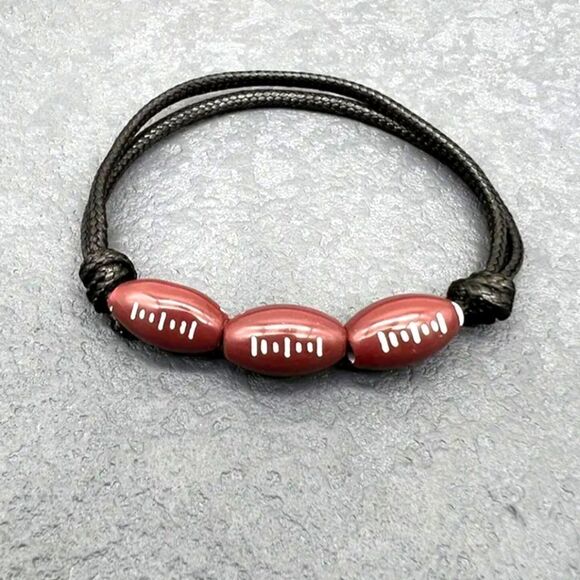 Unisex kids' football adjustable charm bracelet - Picture 3 of 5